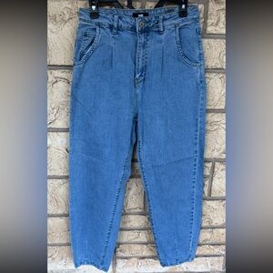 I & M Black Label High Rise Mom Jeans Denim Size 7 pleaded